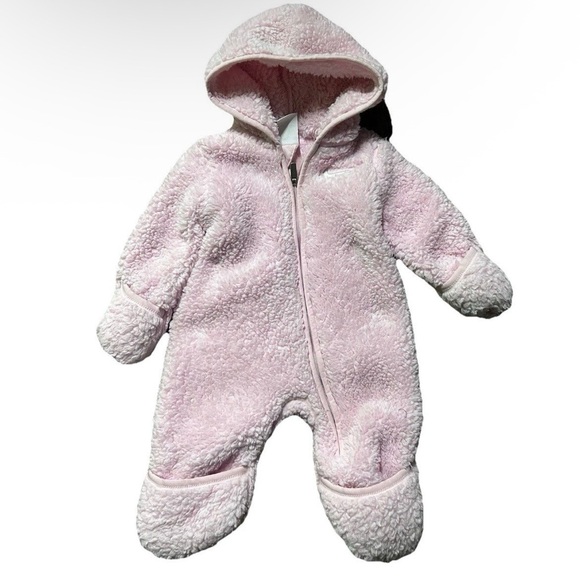 Nike Other - Baby Girl Nike Pink Sherpa Bunting Suit Size 0-3 Months